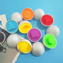 Цвет и форма 6 целых яиц/Набор детских игрушек распознавание цвета сочетающихся яиц случайный цвет обучения и образования пластиковая игрушка
