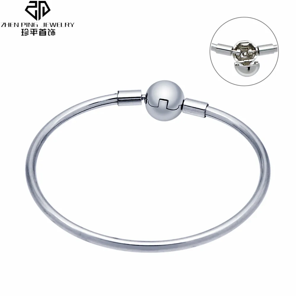 

Stainless Steel Cuff Bangle Bracelet Silver Color DIY Bracelets Fit Charm Beads Fashion Jewelry for Men Women