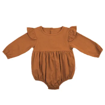 

Pudcoco Solid Cotton Baby Autumn Rompers Vintage Baby Girl Romper Long Sleeve Baby Clothes 3m - 3Years