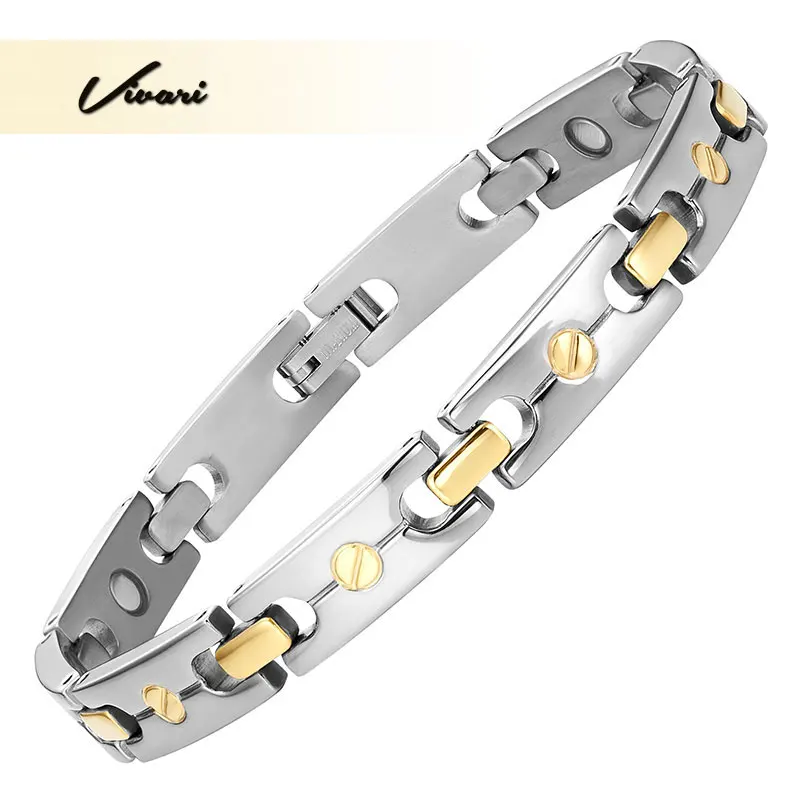 Vivari 2018 Magnetic Titanium Bracelet For Women 2-Tone Gold Silver Bio Jewellry Free Shipping Bangle Men Accessories Superfast | Украшения