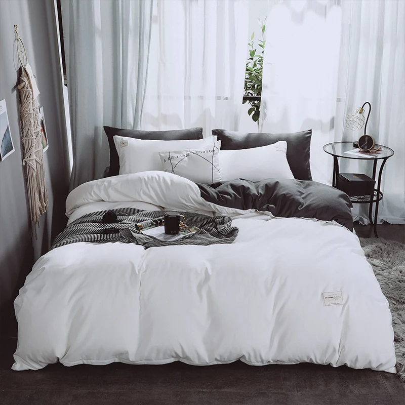 

Pure Color Grinding 1.8/2m Deluxe Bed Four sets of soft oversized bed linen set imitation cotton students Quilt Home textile