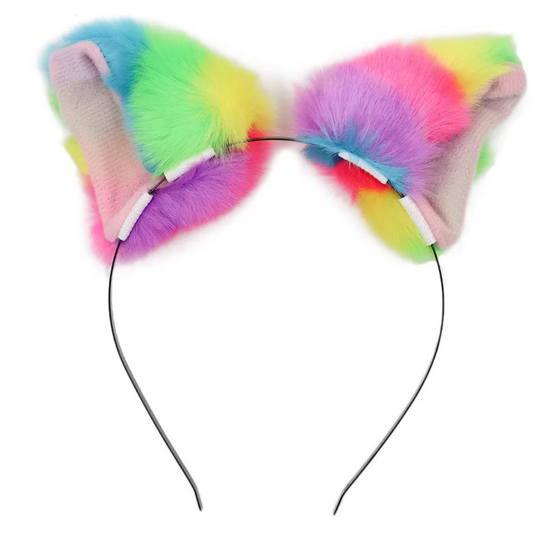 Women headbands hair Fox Ear Headband Headwrap Plush Cat Ears Headband Suit Multicolor Styling Tools Headwear R30 (7)