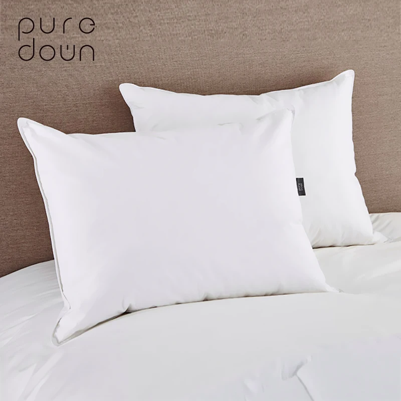 Подушка для шеи Puredown, домашняя, для жизни, высокое качество, 48*74 см, белый гусиный пух, перо, подушка, хлопок, мягкое постельное белье, спальные подушки