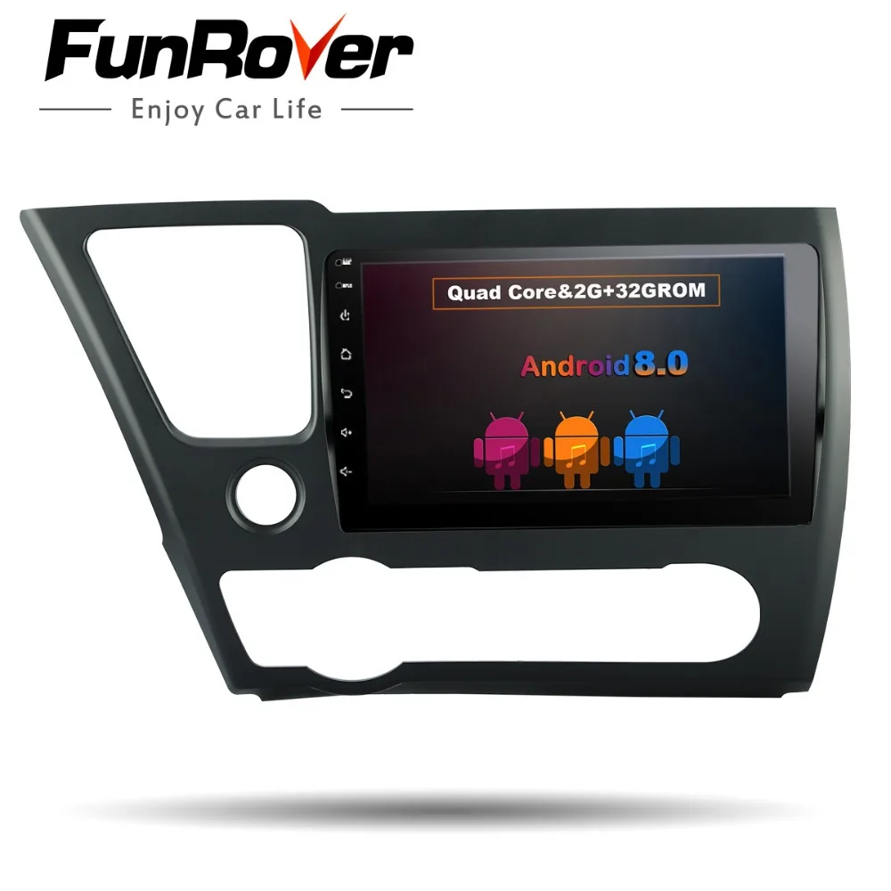 

Funrover 9" Android 8.0 2 din Car dvd radio gps navi player stereo for Honda Civic EX/LX/DX 2GB+32GB canbus multimedia usb FM BT