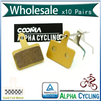 

MTB Bicycle Disc Brake Pads for SHIMANO Acera, Deore, Alivio, Nexave Disc Brake, Gold Full Metal, 10 Pairs