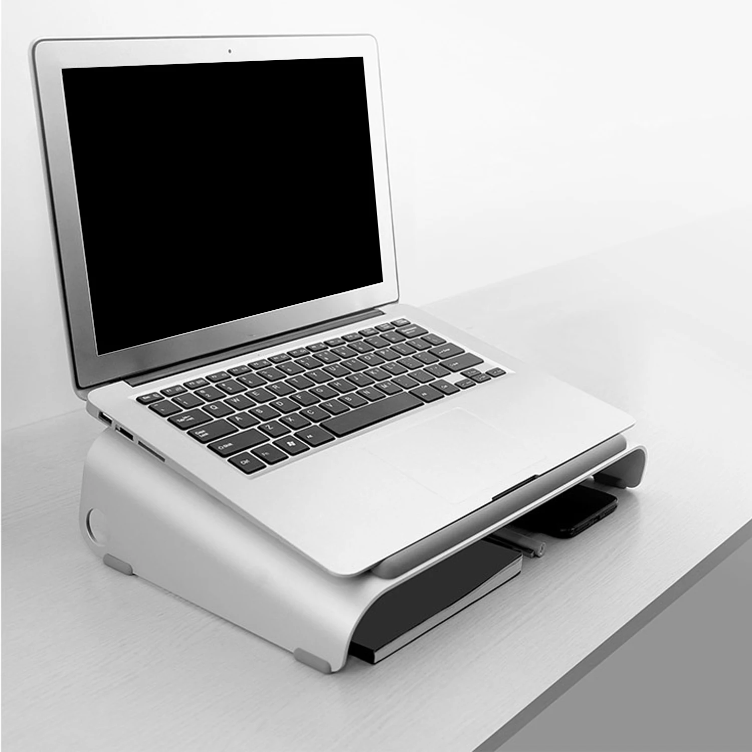 

Besegad Portable Laptops Cooler Stand Aluminum Alloy Notebook Cooling Support Bracket Holder Riser for Home Office Campus