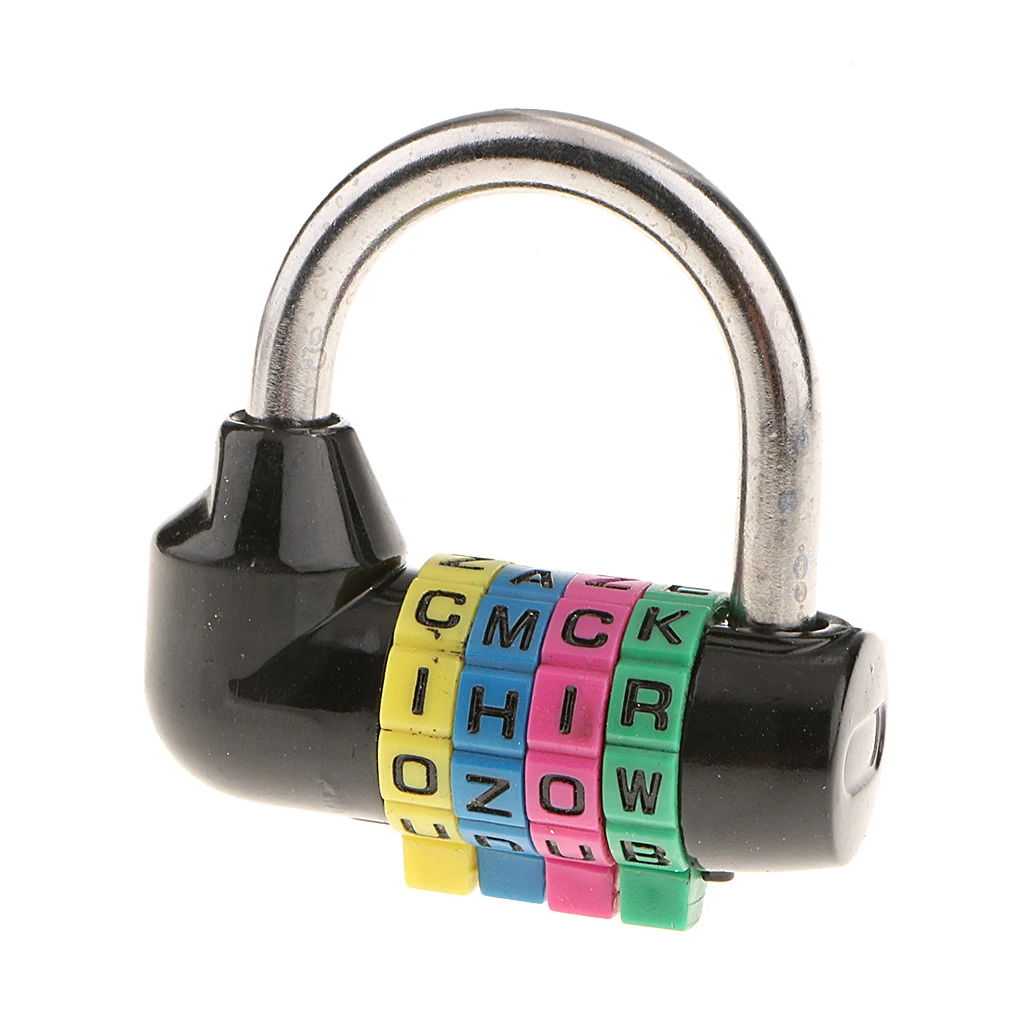 4 Digital Dial Letter Combination Padlock Code Lock Travel Luggage Suitcase