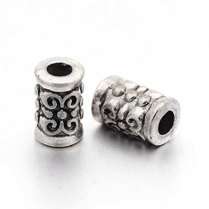 Jewelry Beads Antique Silver Tibetan Silver Tube Beads,Lead Free&Nickel