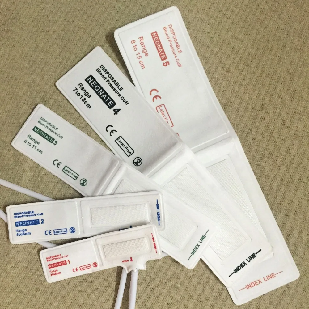 

free shipping 10sets/lot Veterinary blood pressure cuffs disposable blood pressure cuff single tube non woven neonatal nibp cuff