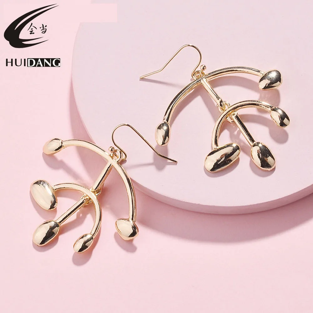 

Gold Plating Metal Robot Earrings Trendy Simple Drop Earrings for Women Jewelry Earrings