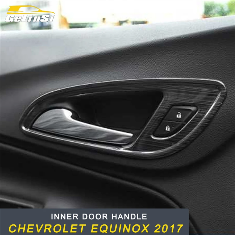 

GELINSI Inner Gate Door Handle Cover Trim Frame Sticker Interior Accessories for Chevrolet Equinox 2017 Car Styling