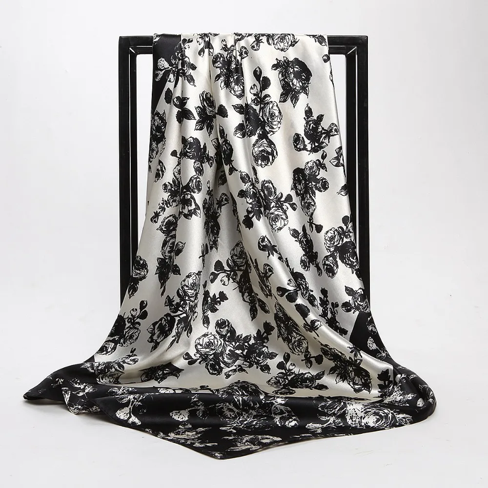 scarf Mulberry Long Winter Silk Scarf Spring Autumn Printed Shawls for Women Lady Girl Mother's Day gift 90cm*90cm GH24 | Дом и сад