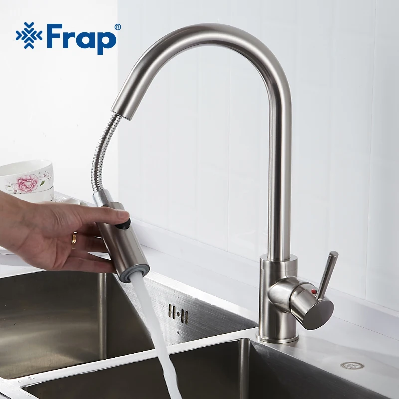 

Frap Classic Crane Kitchen Faucet Brass Single Handle Hole Spray Basin Faucets 360 Rotation Two Ways Water Outlet Faucet Y40077