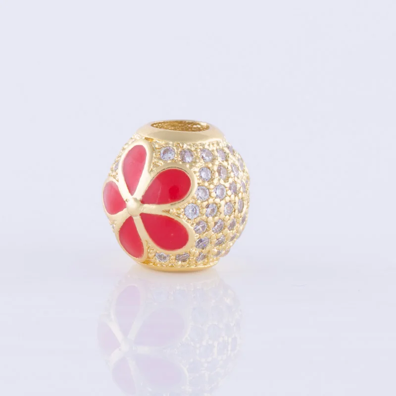 Supplies For Jewelry Wholesale Enamel Flower Ball Beads For Jewellery