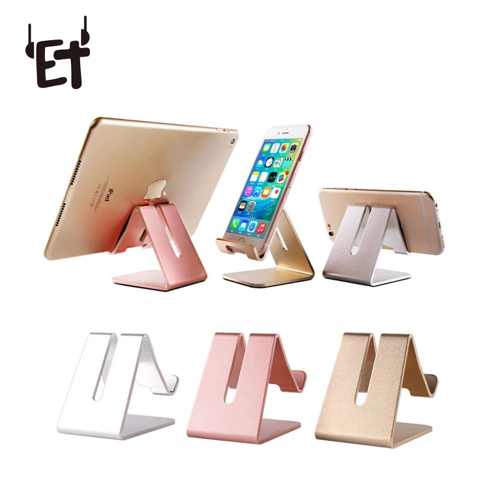 

ET Universal Phone Holder Metal Anti-slip Cell Phone Holders Desktop Desk Mount Phone Stand for iPhone Smartphone Samsung Tablet