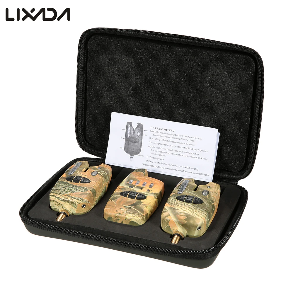 Lixada Беспроводная сигнализация для рыбалки комплект сигнализации 2 1 приемник