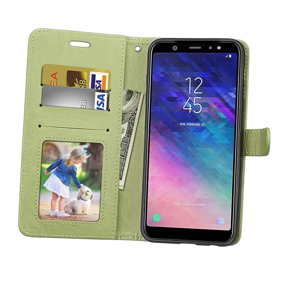 Кожаный чехол для Samsung J2 Pro 2018 Galaxy J3 Star Amp Prime 3 J4 J5 J6 J8 J7 J1 чехлы со слотом