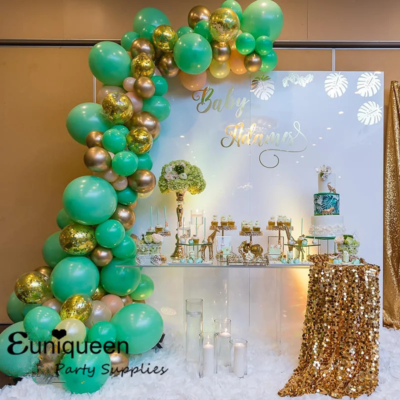 

Birthday Decoration Kids Green Ballon Banner Metallic Gold Balloon Garland Kit Dessert Table Balloon Arch It's a Boy It's a Girl