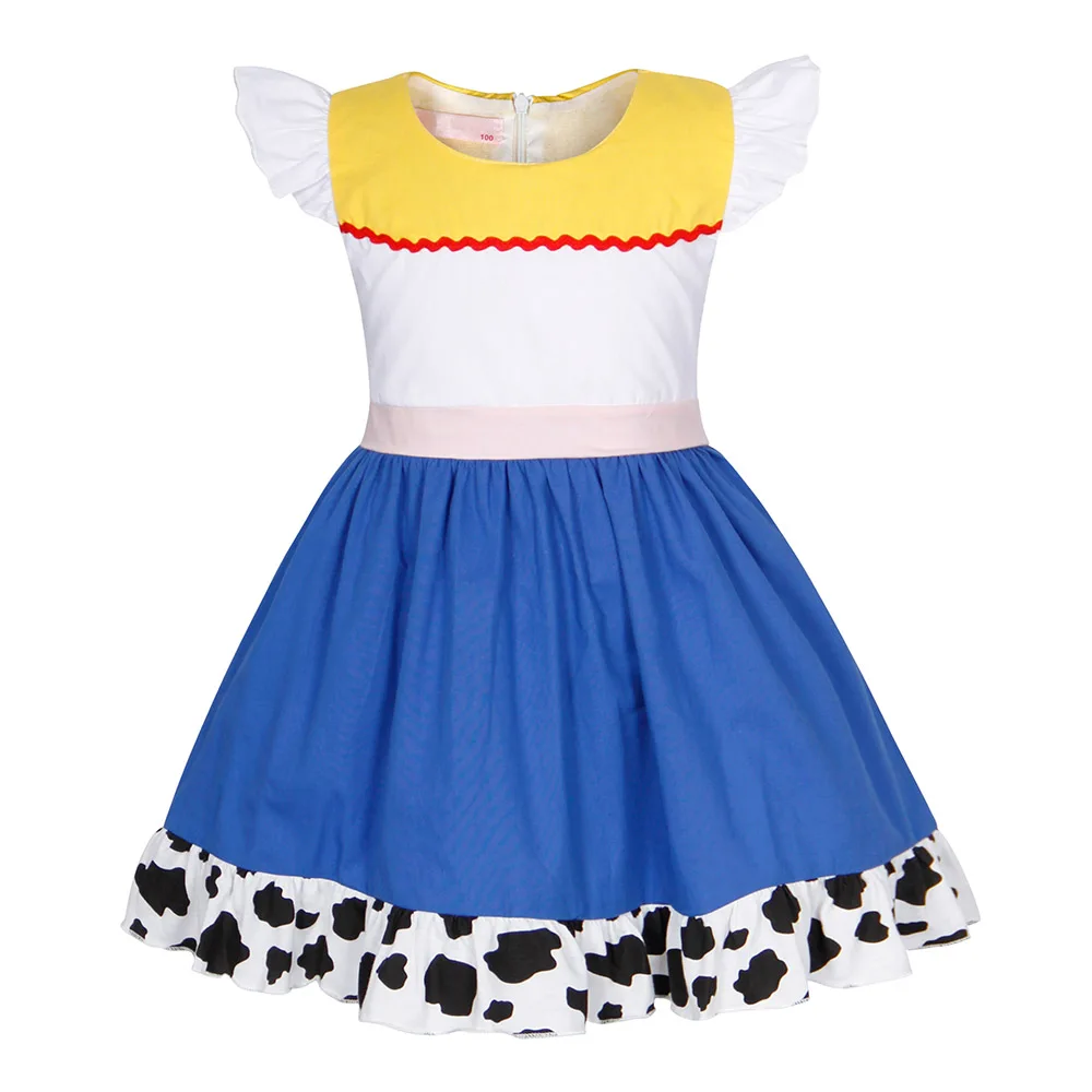 AmzBarley Jessie/костюм из 4 предметов платье для девочек коровьей кожи праздничный