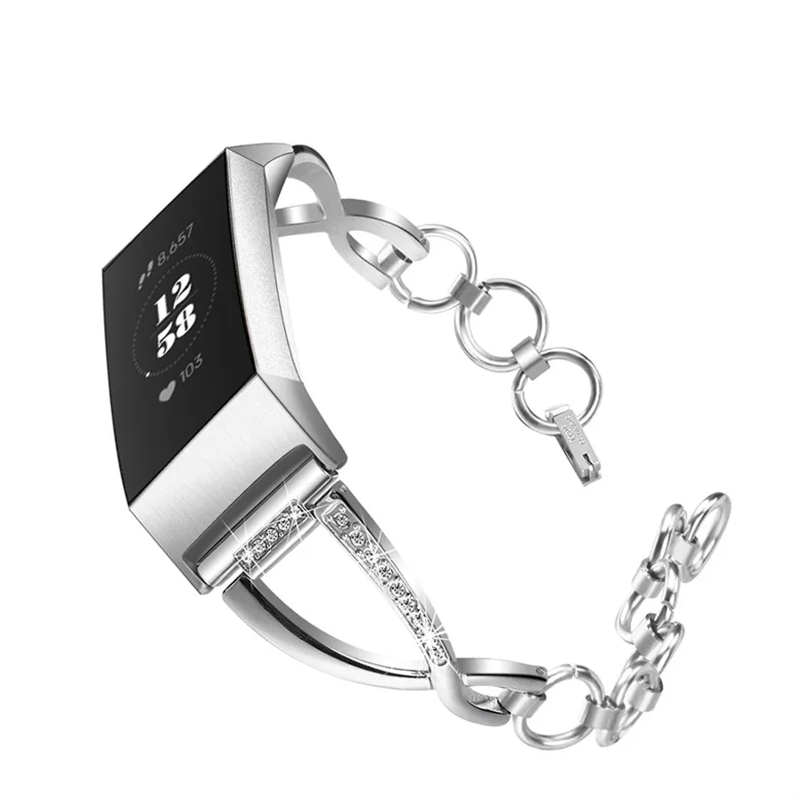 

Metal Strap for Fitbit Charge 3 Watch Band Replacement Wrist Strap Band Stainless Steel Bracelet for Fitbit Charge 3