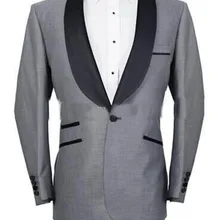 Лучшие продажи/индивидуальный заказ индивидуальный дизайн одна кнопка светло серый смокинг жениха Шаль Воротник Лучшие Мужские для шаферов мужские свадебные костюмы