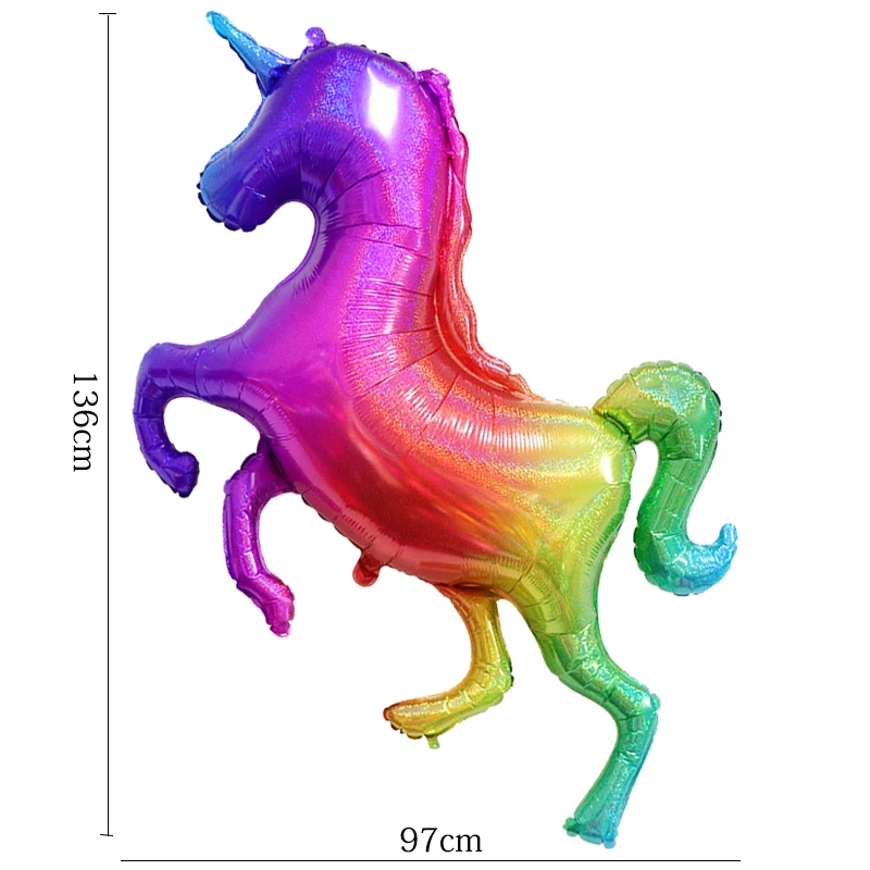 1 шт. большой лазерный Единорог шары материал Радуга лошадь воздушный шар из фольги ребенок день рождения свадьба мячики для детей, игрушки