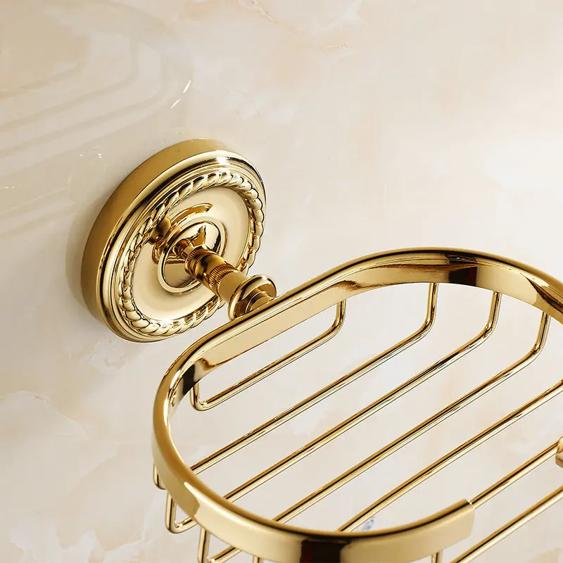 Золотая полированная мыльница держатель для посуды Настенная Корзина Аксессуары для ванной комнаты hardwares 7004 г