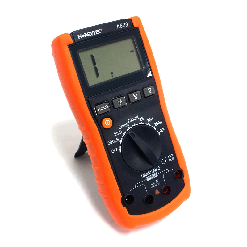 2017 Hot sale A623 Digital LCD Multimeter Inductance mini Meter Tester Detection free shipping,Handheld inductive table (5)