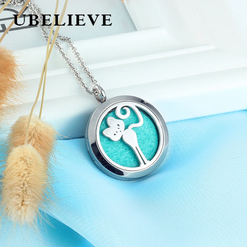 

Cat Pattern Essential Oil Jewelry Stainless Steel Aromatherapy Diffuser Necklace Pendant Aroma Scent Choker Locket Free Pads