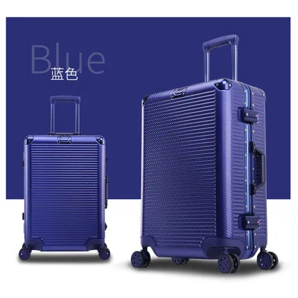 Алюминиевая рама+ PC прокатный багажный чехол для чемодана, 2" 24" 2" 29" дюймов тележка чехол, Nniversal колесо Carry-On, Hardside Drag box - Цвет: blue