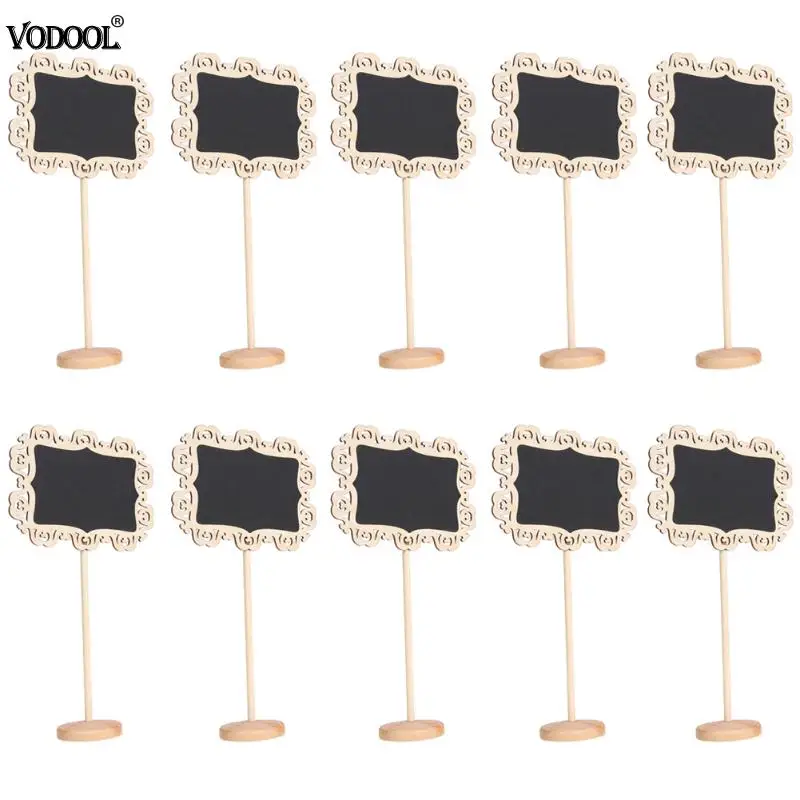 

10Pcs Square Chalkboard Blackboard DIY Direction Signs Decorative Wood Blackoard Stand For Festival Party School Supplies