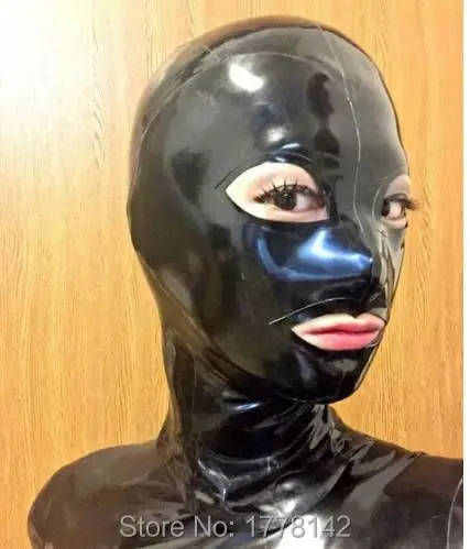 

Latex Rubber Gummi Hood Open Eyes Mouth Party Halloween Latex Mask