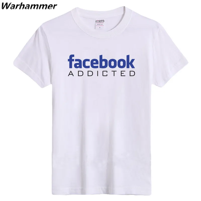 

Warhammer Drop Ship Men T shirts Fashion 2017 Letter Print Facebook Addicted Fan Summer O-neck T shirt Homme Short Sleeve 3XL EU