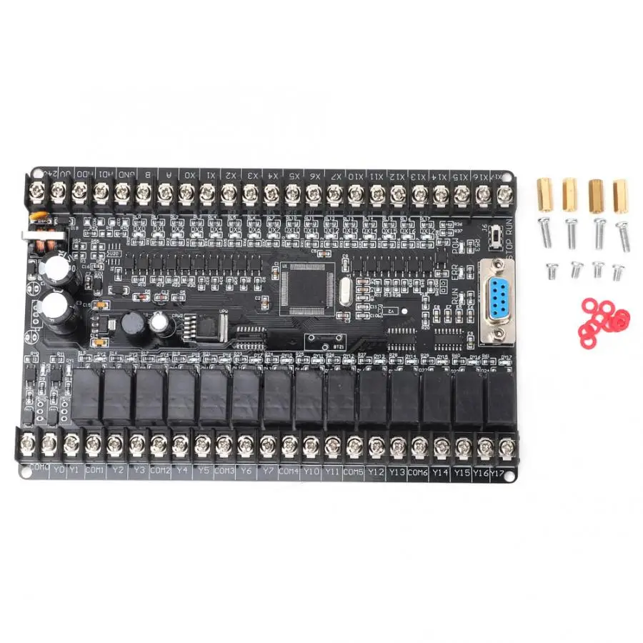 

Industrial Programmable Control Board PLC FX1N 30MR 16 Input 14 Output Black Bare Board Industrial Control Board