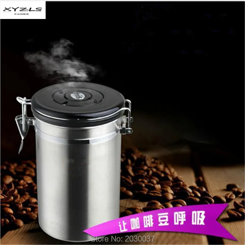 

XYZLS High Quality Stainless Steel Sealed Cans Pots Storage Spice Jar with Exhaust Valve Cover Coffee Tea Beans Milk Powder Food
