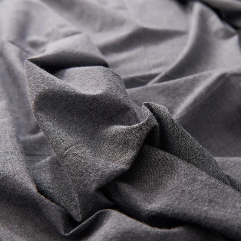 Темно-серого цвета в полоску в японском стиле милые мягкие хлопок мыть хлопок 3/4 шт комплекты постельного белья(пододеяльник+ Плоский лист+ наволочка
