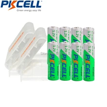 8Pcs PKCELL 2200MAH 1.2V AA rechargeable battery Ni-MH aa Batteries Low Self-Discharge and 2Pcs battery storage box for AA/AAA