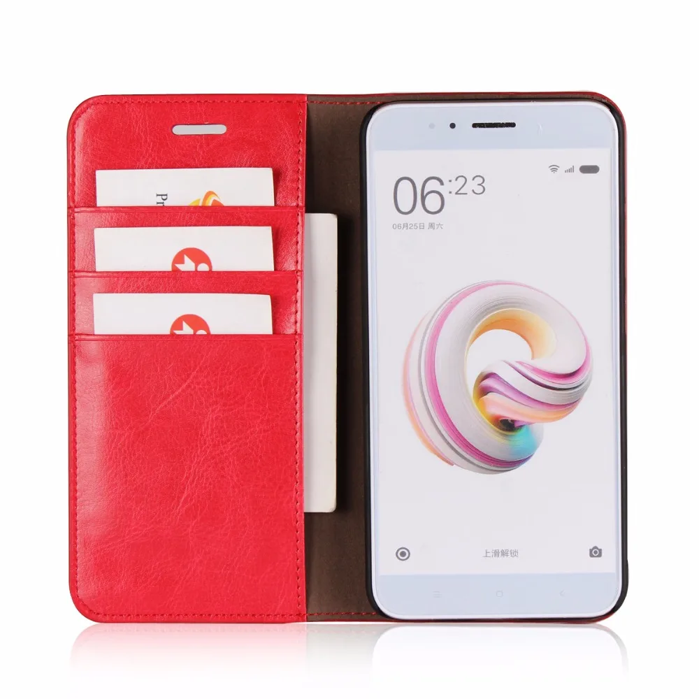 DNGN чехол кошелек из натуральной кожи для Xiaomi Mi A1 высококачественный воловьей 5x