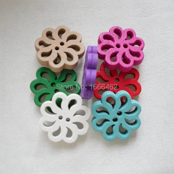 

Wood Sewing Button Scrapbooking Multicolor Two Holes 19mm,50PCs 2015 new