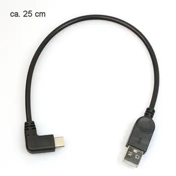 

100pcs USB2.0 Type-A Male to USB3.1 Type-C Male Angle cord USB 2.0 type c Data Sync & Charge Cable Connector 25cm