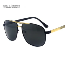 Поляризованные линзы уникальные популярные солнцезащитные очки с двойной дужкой модные сотовые женские металлические очки черные RST031
