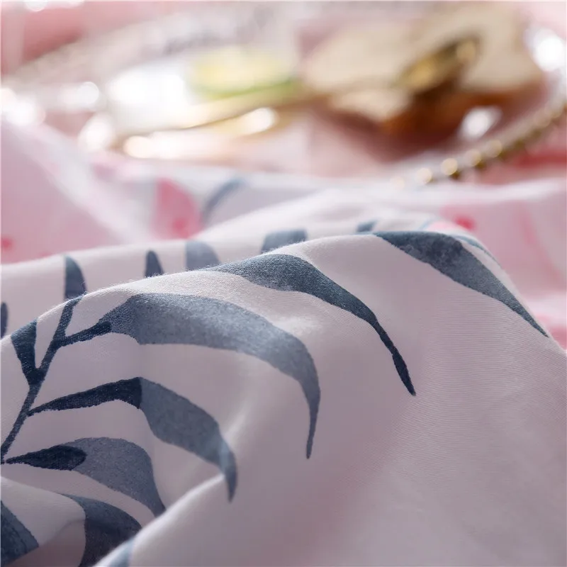 3/4 шт. листья Простыня из комфортного розовый покрывало лучшие продажи облегающий Чехол наволочки мягкий модный стиль для простыни на кровать