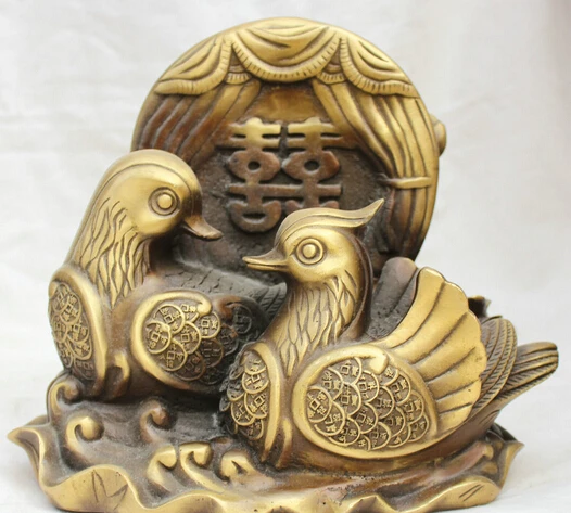 WBY JP S0524 9 &quotКитайский Фэншуй Медь мандаринка Монета Богатство Двойное счастье