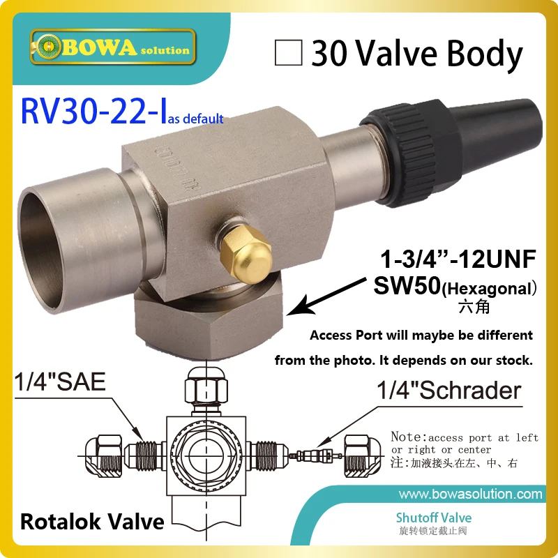 

Rotalock Valves are suitable for use with industrial fluids non-corrosive to steel, copper and Teflon, such as R410 and R404a