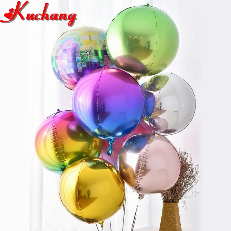 

1 pcs 22inch Gradient Color 4D Disco Helium Balloon Birthday Wedding Party Decoration Balloon Photo Props Baby Shower Kids Toys