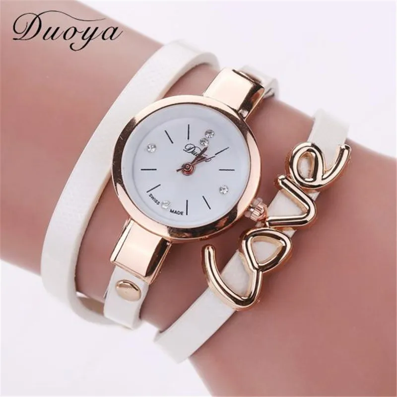 

Duoya Brand Women Watch Luxury Fashion Leather Strap Bracelet Watch Female Decoration Quartz Watches Women Clock Kol Saati #W