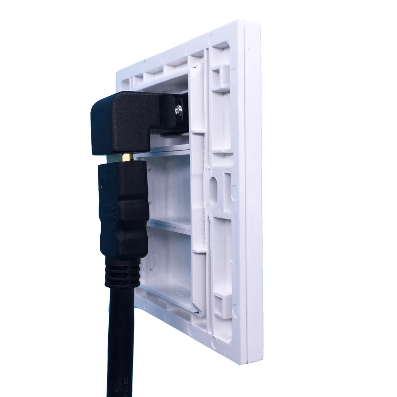 Белая угловая панель HDMI2.0 для настенной розетки лицевая L образной формы разъем