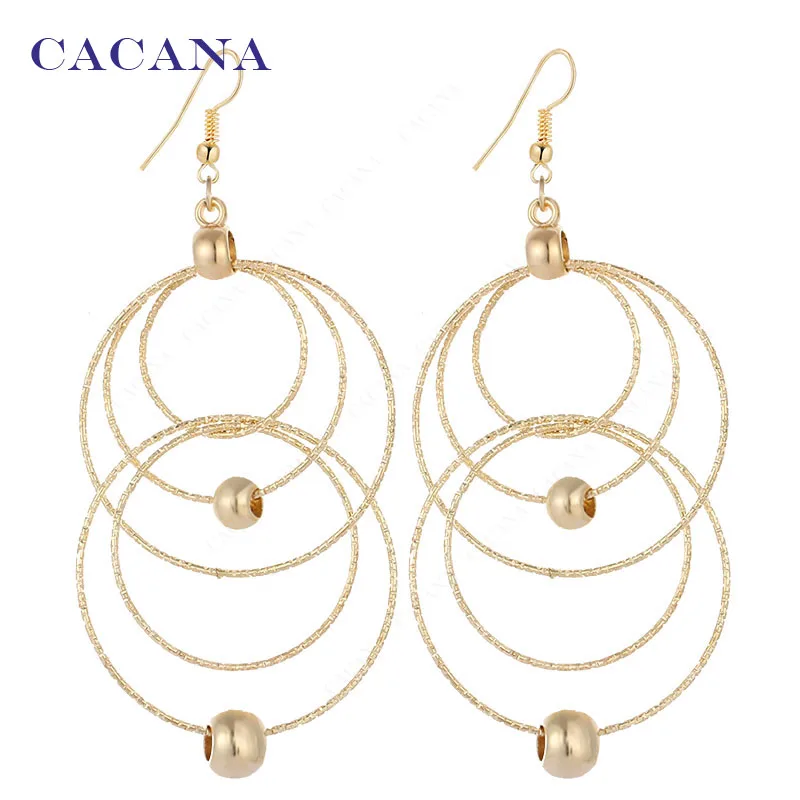 

CACANA Dangle Long Earrings For Women Multilayer Round Top Quality Fashion Bijouterie Hot Sale No.A532 A533