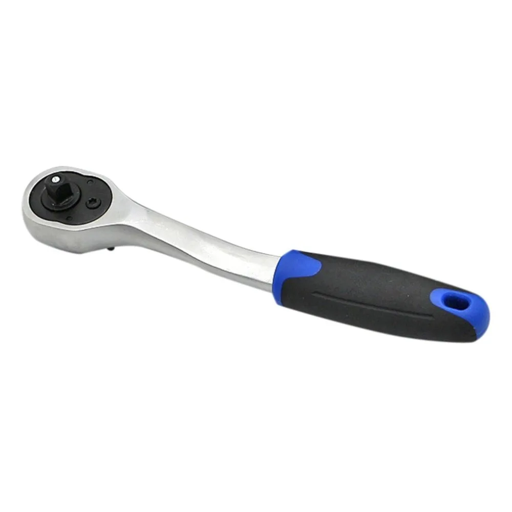 

1/4" 3/8" 1/2" Ratchet Wrench Quick Release Single-end Chrome Steel Wrench Plastic Handle Professional Repairing Tool