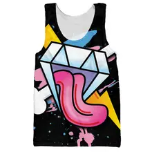 Забавные мужские майки с бриллиантами Lust Tank Top сексуальный жилет спрей краска язык сочный скрещенный с костями Джерси без Рукавов Рубашка Homme